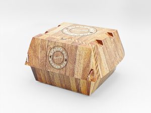 Kraft Papier Burgerbox M Drucklaschen Mit Burgerprint