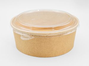 Salat Bowl Kraft-Papier 1300 ml, Ø185 mit PP-Deckel