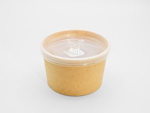 Suppen Bowl Kraft-Papier 8 oZ + PP-Deckel