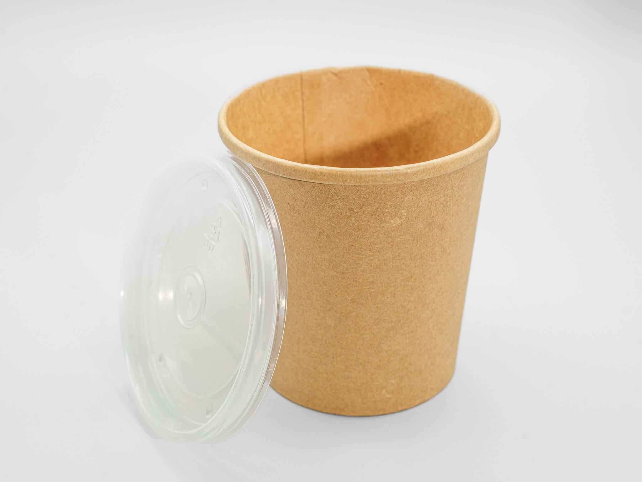 Suppen Bowl Kraft-Papier 16 oZ + PP-Deckel