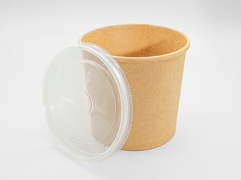 Suppen Bowl Kraft-Papier 26 oZ + PP-Deckel