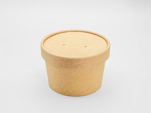 Suppen Bowl 8 oZ + Papp-Deckel aus Kraft-Papier