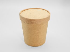 Suppen Bowl 16 oZ + Papp-Deckel aus Kraft-Papier