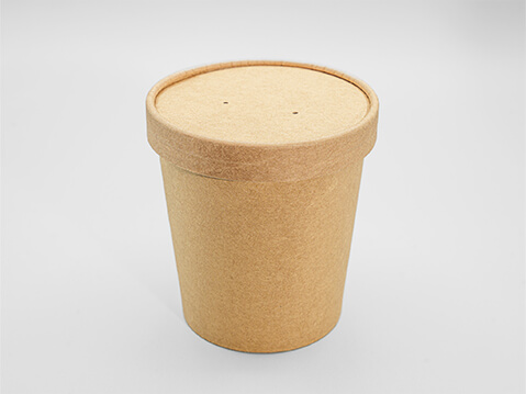 Suppen Bowl 16 oZ + Papp-Deckel aus Kraft-Papier