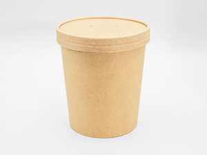 Suppen Bowl 32 oZ + Papp-Deckel aus Kraft-Papier